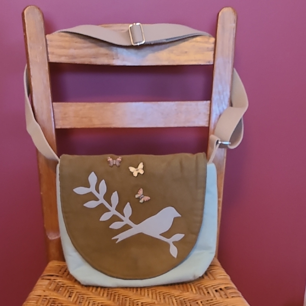 Elegant Olive and Beige Crossbody Bag